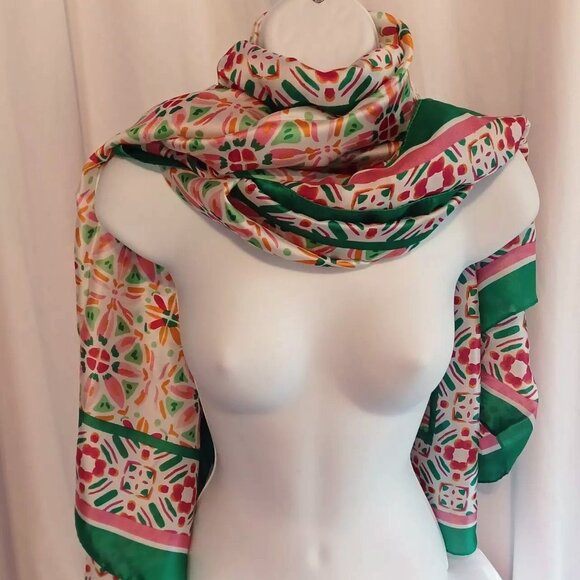 Kaleidoscope Bucket Hat and Polyester Scarf Set One Size Multicolor 70 x70 - Picture 1 of 6
